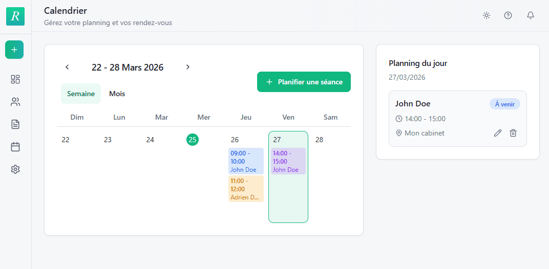 Calendrier intégré